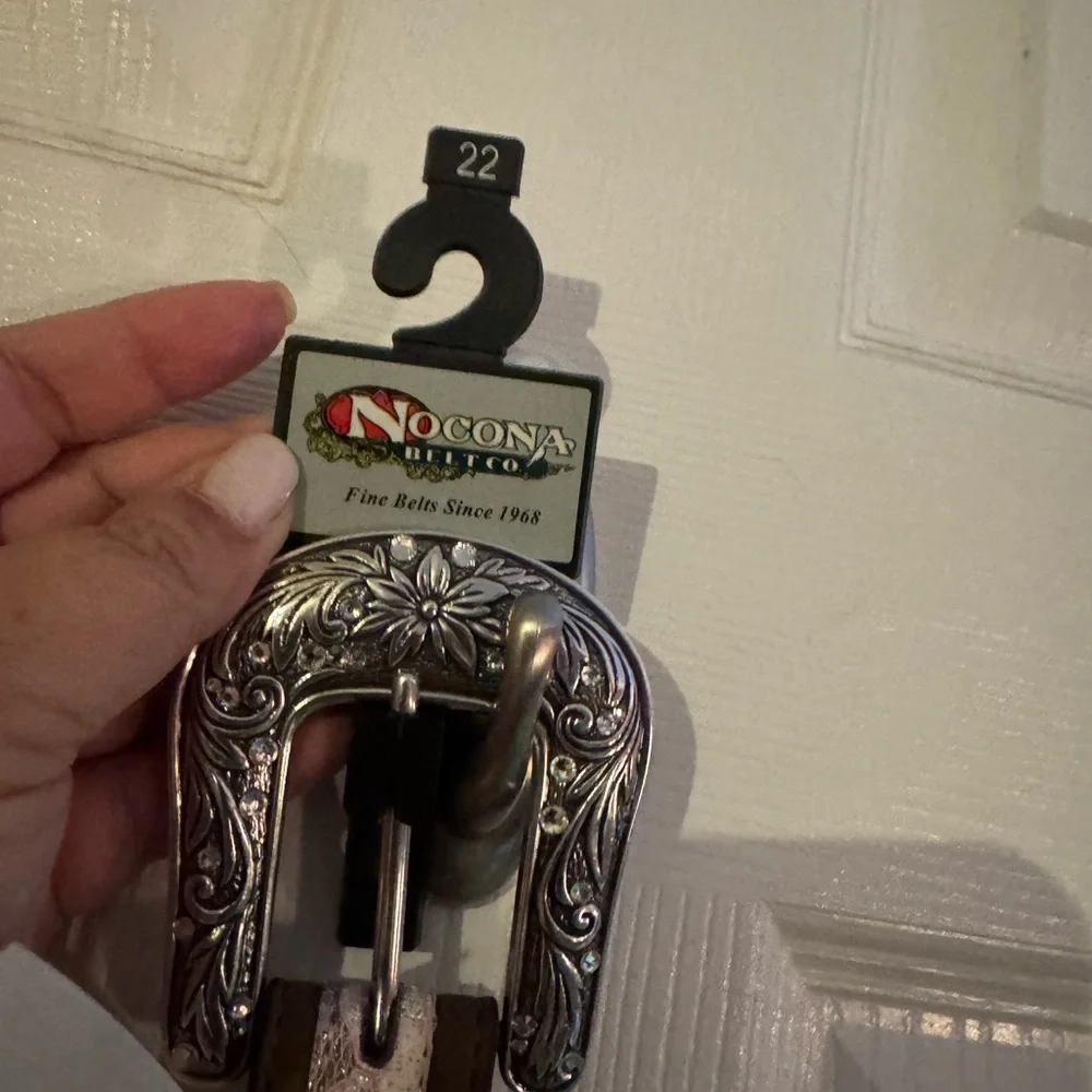 Nocona Kids Western Belt with Silver Buckle and Brown Strap